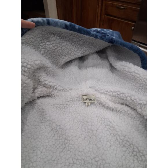 Moose Jacket Blue Sherpa Lined Hooded Womens Sz 2x Warm Cabincore Cozy Coat Warm - Picture 8 of 14